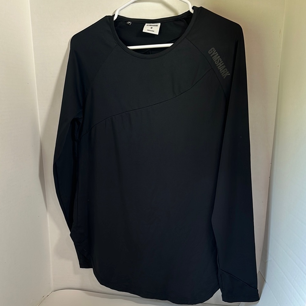 Gym shark black long sleeve top size medium